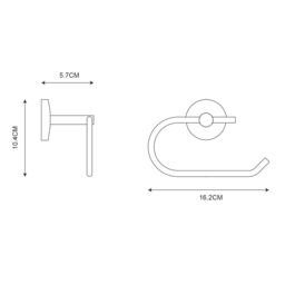 GoodHome Ormara Polished Silver Effect Wall-Mounted Toilet Roll Holder (H)104mm (W)162mm - thumbnail 2