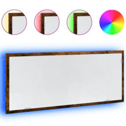 Berkfield Led Bathroom Mirror Smoked Oak 100X8.5X37 Cm Engineered Wood - thumbnail 2