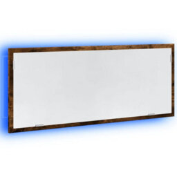 Berkfield Led Bathroom Mirror Smoked Oak 100X8.5X37 Cm Engineered Wood - thumbnail 3