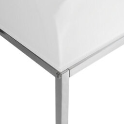 Beliani Nest Of 2 Coffee Tables, White Tempered Glass Top, Silver Frame - thumbnail 8