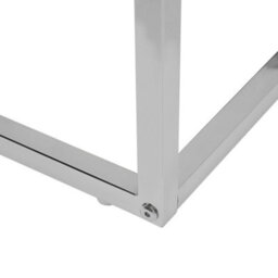 Beliani Nest Of 2 Coffee Tables, White Tempered Glass Top, Silver Frame - thumbnail 9