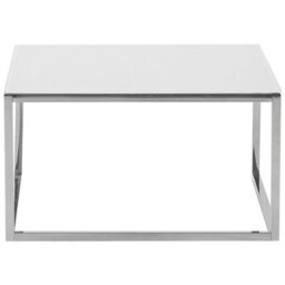 Beliani Nest Of 2 Coffee Tables, White Tempered Glass Top, Silver Frame - thumbnail 5