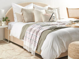 Beliani Blanket Kaman Fabric 125 X 150 Cm Pink - thumbnail 2