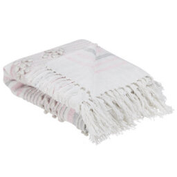Beliani Blanket Kaman Fabric 125 X 150 Cm Pink - thumbnail 1