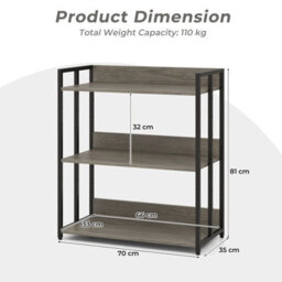 Costway 3-Tier Corner Bookcase Metal Frame Floor Storage Shelf Display Rack - thumbnail 3