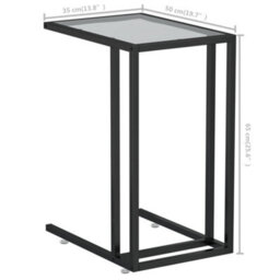 Berkfield Stylish Computer Side Table Transparent 50X35X65 Cm Tempered Glass - thumbnail 7