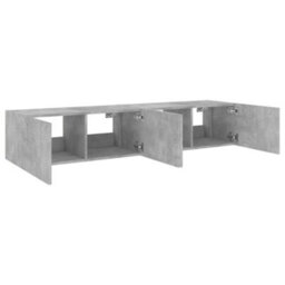 Vidaxl Tv Wall Cabinets With Led Lights 2 Pcs Concrete Grey 80X35X31 Cm - thumbnail 8