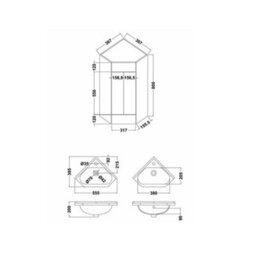 FNX Bathrooms Bubly Bathrooms™ Two Door Corner Vanity Unit & Basin Sink - 555mm - Gloss White With Chrome Tap - thumbnail 2