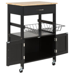 Beliani  Kitchen Trolley Lugo Black - thumbnail 8
