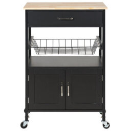 Beliani  Kitchen Trolley Lugo Black - thumbnail 5