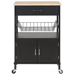Beliani  Kitchen Trolley Lugo Black - thumbnail 4