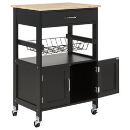 Beliani  Kitchen Trolley Lugo Black - thumbnail 6