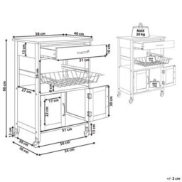 Beliani  Kitchen Trolley Lugo Black - thumbnail 3