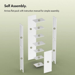 White Freestanding Slim Tallboy Tall Bathroom Storage Cabinet - thumbnail 3