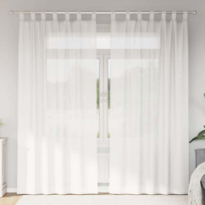 Berkfield Voile Curtains With Loops 2 Pcs White 140X225 Cm - image 1