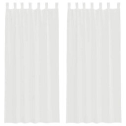 Berkfield Voile Curtains With Loops 2 Pcs White 140X225 Cm - thumbnail 2