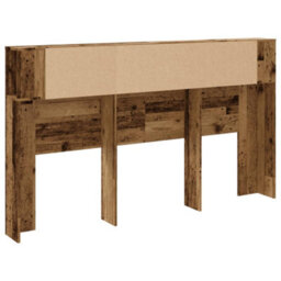 Berkfield Headboard Cabinet Old Wood 180X18.5X102.5 Cm Engineered Wood - thumbnail 6