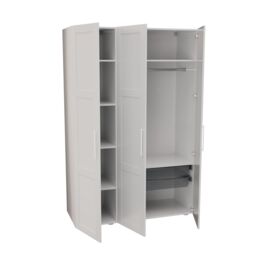 Atomia Modern Matt Porcelain 2 Drawer Tall Triple Wardrobe (H)2247mm (W)1000mm (D)580mm - thumbnail 4
