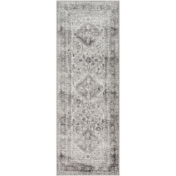 Livabliss Monte Carlo-Vintage Grey White Charcoal Traditional Boho Living Dining Bedroom Rug 80 X 220 Cm Easy Care, Non Shedding - thumbnail 1