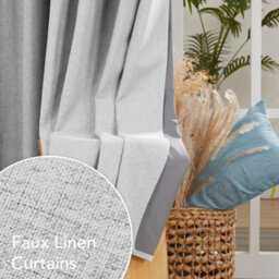 Deconovo Linen Look Full Blackout Curtains Eyelet Thermal Insulated With Coating Back Layer 52X72 Inch Light Grey 1 Pair - thumbnail 4