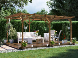 Dunster House Wooden Pergola Garden Plants Frame Utopia 4M X 3M (13' X 10') - thumbnail 1