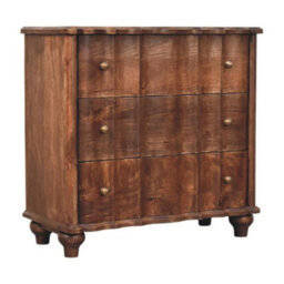 Artisan Furniture Solid Wood Camille Chest, 3 Drawers, Brown - thumbnail 3