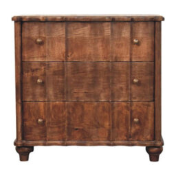 Artisan Furniture Solid Wood Camille Chest, 3 Drawers, Brown - thumbnail 2