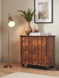 Artisan Furniture Solid Wood Camille Chest, 3 Drawers, Brown - thumbnail 1