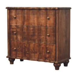 Artisan Furniture Solid Wood Camille Chest, 3 Drawers, Brown - thumbnail 4