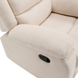 More4Homes Boston 1 Seater Fabric Manual Recliner Chair (Beige) - thumbnail 7