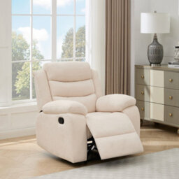 More4Homes Boston 1 Seater Fabric Manual Recliner Chair (Beige) - thumbnail 8