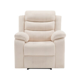 More4Homes Boston 1 Seater Fabric Manual Recliner Chair (Beige) - thumbnail 3