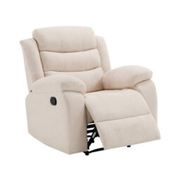 More4Homes Boston 1 Seater Fabric Manual Recliner Chair (Beige) - thumbnail 4