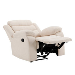 More4Homes Boston 1 Seater Fabric Manual Recliner Chair (Beige) - thumbnail 5