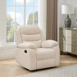 More4Homes Boston 1 Seater Fabric Manual Recliner Chair (Beige)