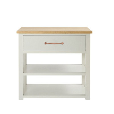 Homestylestore Antique White And Oak 840mm Bathroom Cloakroom Vanity Unit And Aged Bronze T Bar Handle - image 1