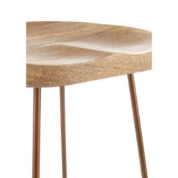 Elm Home And Garden Solid Hard Wood Gold Metal Breakfast Bar Kitchen Pub Café Stool Wooden H 80 X W 52 X D 36 Cm - thumbnail 3