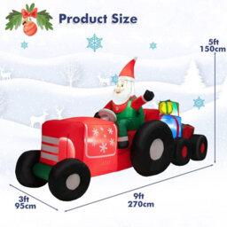 Costway 270Cm Long Christmas Inflatable Santa Claus On Truck With Gift Boxes & Led Lights - thumbnail 3