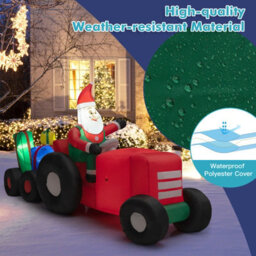 Costway 270Cm Long Christmas Inflatable Santa Claus On Truck With Gift Boxes & Led Lights - thumbnail 7