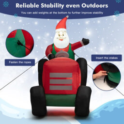 Costway 270Cm Long Christmas Inflatable Santa Claus On Truck With Gift Boxes & Led Lights - thumbnail 6