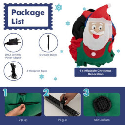 Costway 270Cm Long Christmas Inflatable Santa Claus On Truck With Gift Boxes & Led Lights - thumbnail 8