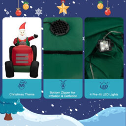 Costway 270Cm Long Christmas Inflatable Santa Claus On Truck With Gift Boxes & Led Lights - thumbnail 5