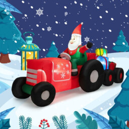 Costway 270Cm Long Christmas Inflatable Santa Claus On Truck With Gift Boxes & Led Lights - thumbnail 9