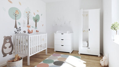 VICULII Waffi Space Saver Baby Cot White - image 1