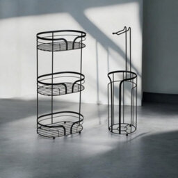 Showerdrape Dante Chrome Freestanding Floor Caddy And Toilet Roll Holder - thumbnail 1