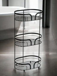 Showerdrape Dante Chrome Freestanding Floor Caddy And Toilet Roll Holder - thumbnail 2