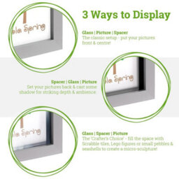 "Nicola Spring 8 X 8"" Deep Photo Frames - White - 3D Deep Box Picture Frame Portrait Display Case (22.5 X 22.5Cm) - Set Of 2" - thumbnail 3