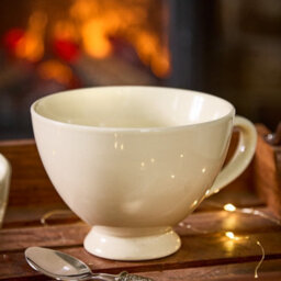 Dibor Set Of 4 Montmartre Large White Ceramic Tea Cups Coffee Mugs H9.7Cm X Dia13.5Cm - thumbnail 3