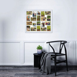 AK Frames 80X70Cm White Classic Multi Photo Frame With White Mount - Holds 20 Apertures (18X) 6X4, (2X) 4X4 Photos - thumbnail 3