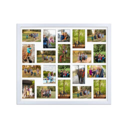 AK Frames 80X70Cm White Classic Multi Photo Frame With White Mount - Holds 20 Apertures (18X) 6X4, (2X) 4X4 Photos - thumbnail 1